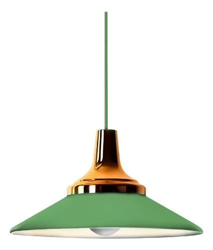 Lampara De Techo Colgante Decorativo Macaron Retro 35 Cm Diá Estructura Verde