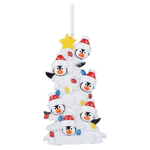 Adorno De Pingüinos Personalizado De Familia De 6 Miem...