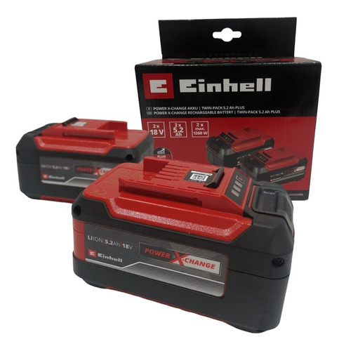 Kit 2 Baterias Litio Ion 18v 5.2ah Einhell Power X-change 