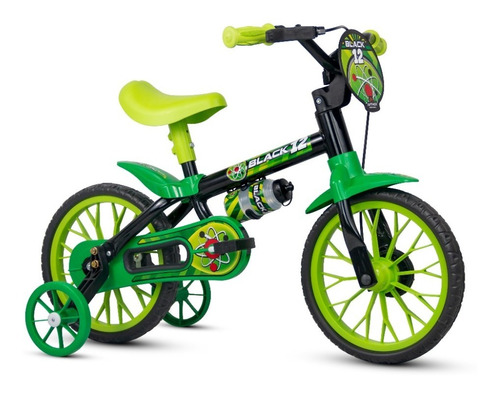 Bicicleta Infantil Nathor Aro 12 Menino Black De 2 A 5 Anos