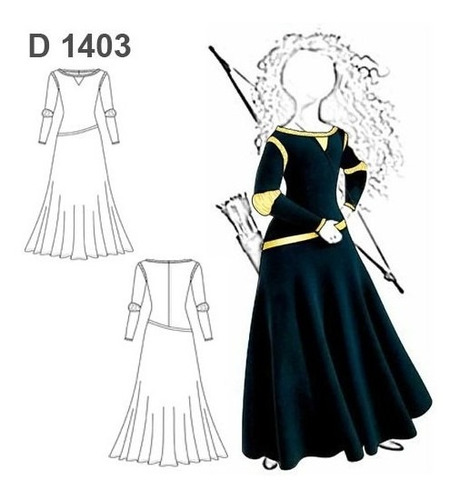 ( Moldes De Ropa)  Disfraz Princesa De Cuento 1403