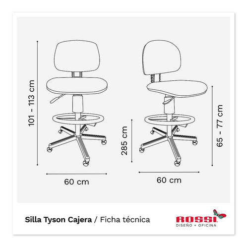 Imagen 8 de 8 de Silla De Oficina Cajera Diseño Tyson