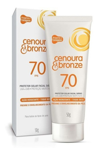 Cenoura & Bronze Diário Fps 70 - Protetor Solar Facial 50g