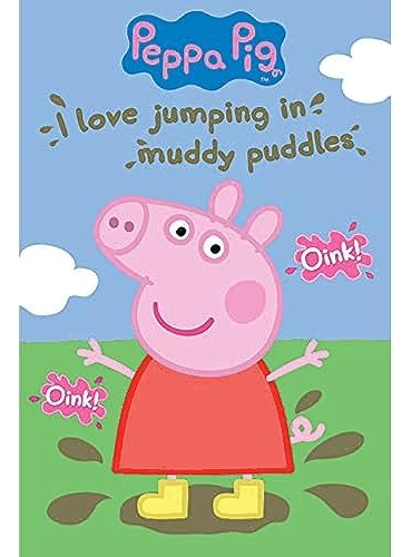 Muddy Puddles Peppa Pig Maxi Poster, Plastic/glass, Mul...