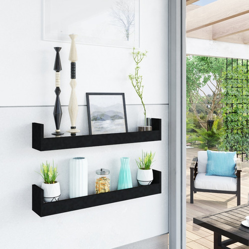 Playcon Jgo 2 Repisas Opciones 80x14.4x14.1cm Tipo Flotante Negro