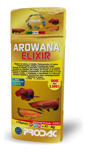 Suplemento Prodac Arowana Elixir 500ml Vitamina Para Aruanãs