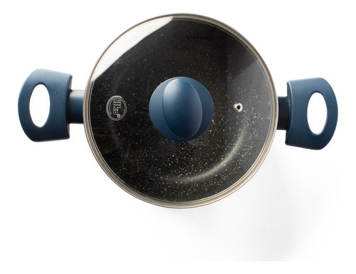 Imagen 3 de 10 de Olla 20 Cm Antiadherente Granito Navy Ilko