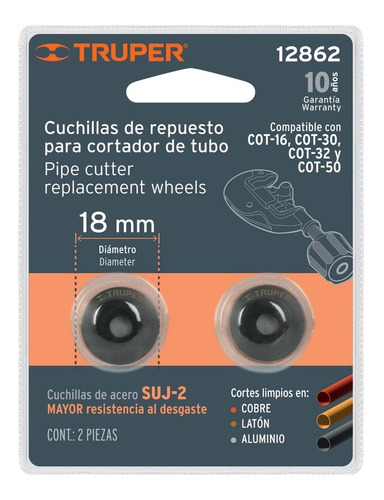 Cuchilla Repuesto Cortatubo - 18mm - Truper 12862