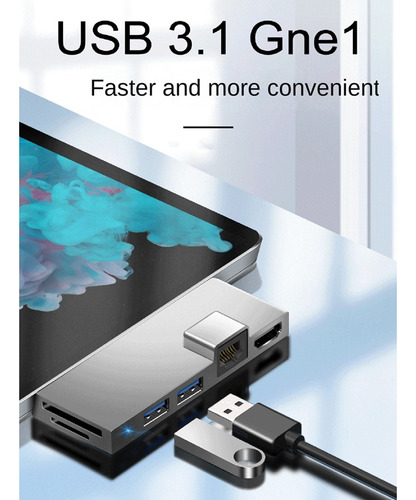 Para Hub De Docking Station Surface Pro 4 5 6 Com Compatibil