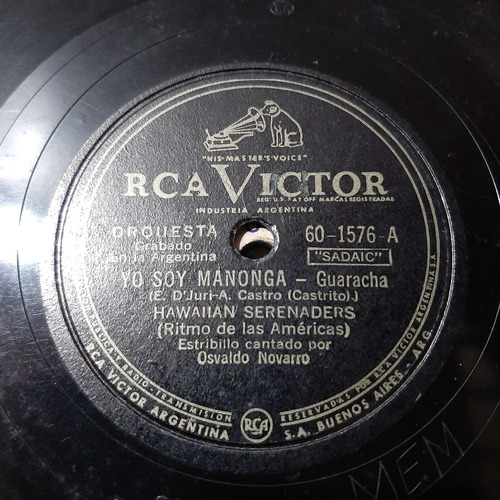 Pasta Hawaiian Serenaders Novarro Rca Victor C199