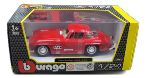 Mercdes Benz 300sl Burago Escala 1/24 Metalico