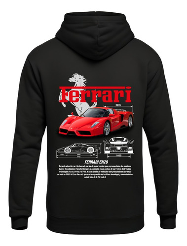 Poleron Canguro Con Capucha - Enzo - Ferrari 02