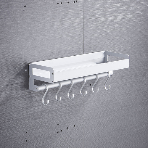 Repisa Con Ganchos De Almacenamiento Uso En Baño Y Cocina