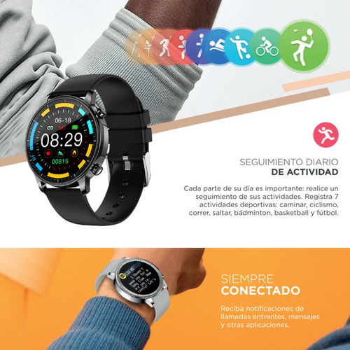 Imagen 3 de 3 de Smartwatch Colmi V23 Pro Controlador Fitness Waterproof Bt Color De La Malla Negro