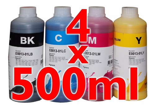 Kit 4 X 500 Ml Tinta Inktec E0013 Compatible Epson Durabrite