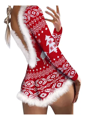 Pijama Para Mujer Con Estampado De Copos De Nieve Navideños
