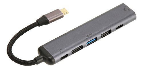 Estación De Acoplamiento Usb C 7 En 1, Cable Trenzado, 100 W