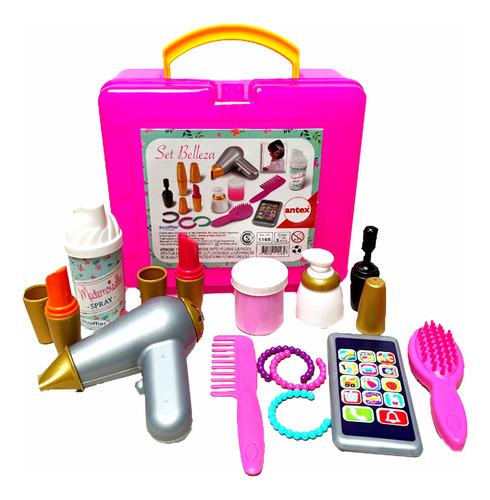 Valija Set Belleza Infantil Juguete Maquillaje Peinado Antex