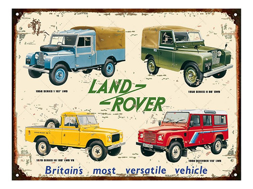 Cartel De Chapa Publicidad Antigua Land Rover P220