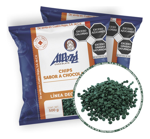 Chispas De Chocolate Color Verde Alpezzi 1  Kg.