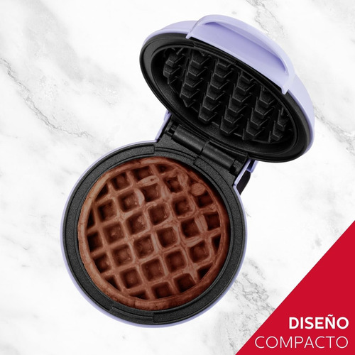 Gofrera Personal Lavanda Antiadherente 10 Cm Ideal Desayuno