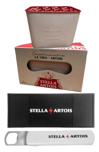 Frapera Cerveza Stella Artois En Caja + Barmat + Destapador 