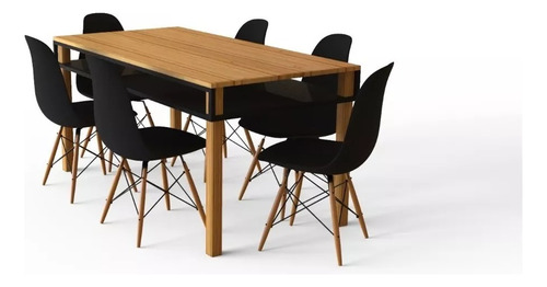 Mesa De Comedor Estilo Industrial 200x90 Madera Paraíso Ench