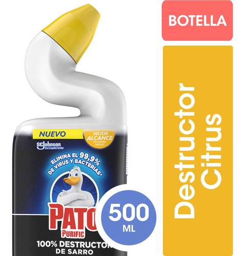 Pato Purific Limpiador Inodoro Destructor Sarro Citrus 500ml