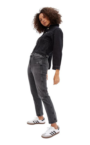 Jeans Mujer Gap Hr Vintage Slim Black Dest Gris