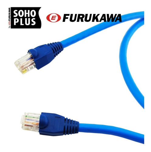 Kit 210 Un Cabo De Rede 1,5m Cat6 Furukawa Rj45 Azul Gigabit