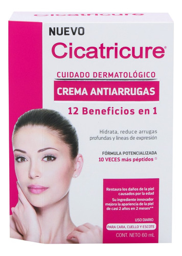 Crema Antiarrugas 12 en 1 Cicatricure para piel seca de 60mL