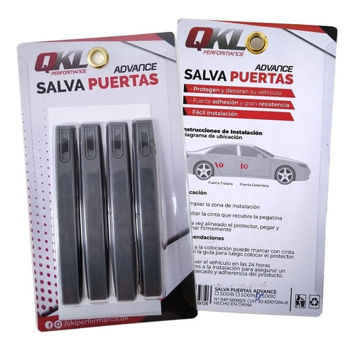 Imagen 2 de 5 de Protector Salva Puerta Silicona Adhesivo X4