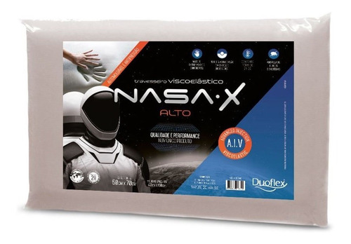 Almohada Duoflex Nasa X Espuma Viscoelástica Con Memoria 12 Cm De Altura