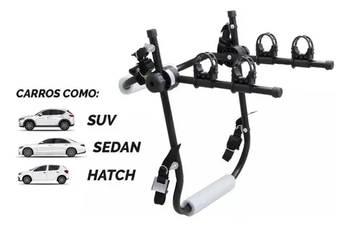 Suporte Universal Transbike Para 2 Bikes Apoio Fixo Sedan Hatch Aço True Cor grafite