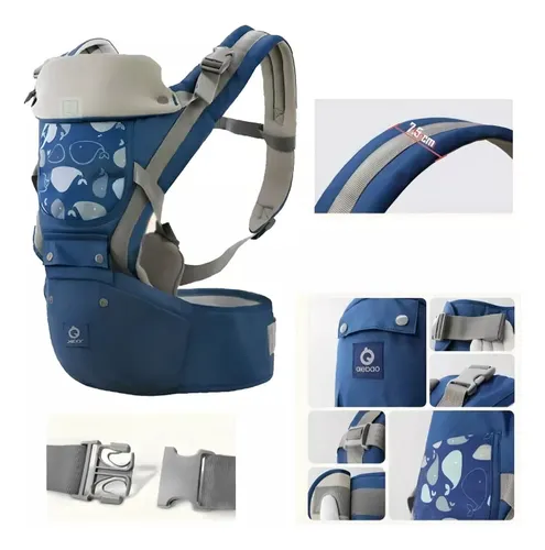 Canguro Bebe Multiusos Ballenitas Hipseat Aiebao Portabebés