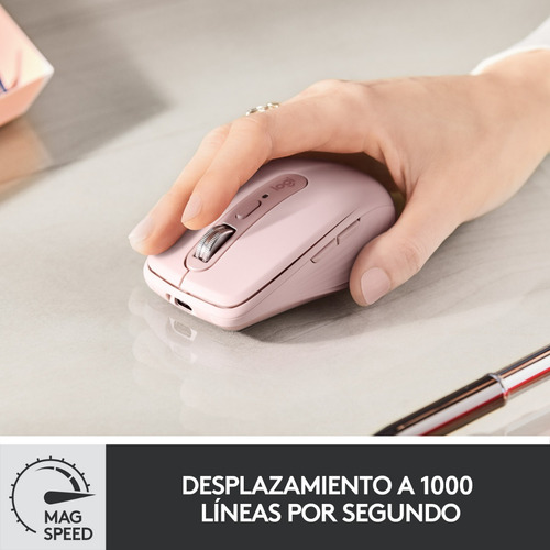 Mouse Compacto De Alto Rendimiento Logitech Mx Anywhere 3 Color Rosa