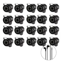 Comprar Kit 20 Conectores Jack Roxtone Rc6fs Xlr Femea P10 Stereo