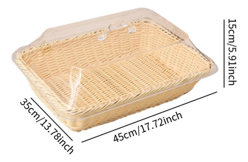Cesta De Pan De Ratán Sintético Con 45cm X 35cm X 15cm