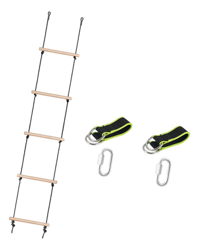 Escalera De Cuerda Para Columpio De Madera, 5 Secciones,