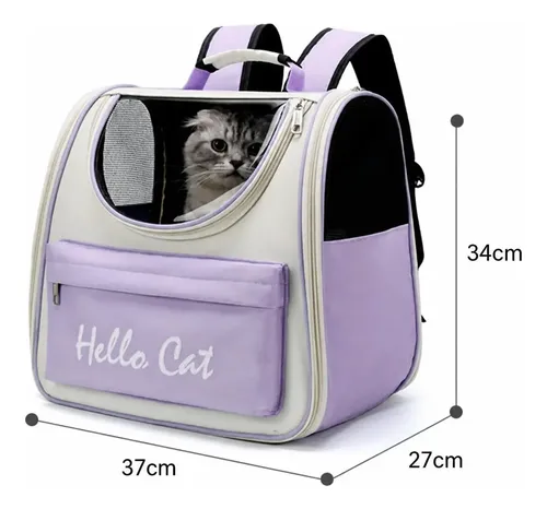 Mochila transportadora para gato com visor