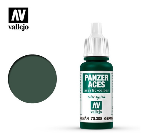 Tinta German Green Tail  70308 Panzer Aces Vallejo Modelismo