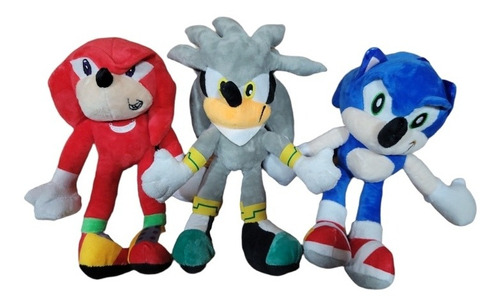 Peluches Sonic ( 3 Unidades Sonic, Knuckles Y Silver Sonic)