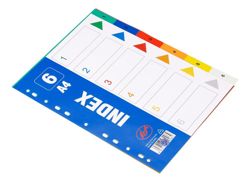 Pack 12 De 6 Separador Divisor De Hoja Carpeta A4