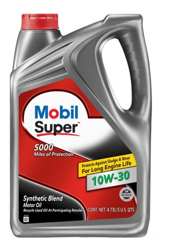 Garrafa De Aceite Mobil Super 10w-30 Synthetic Blend 4.73l 