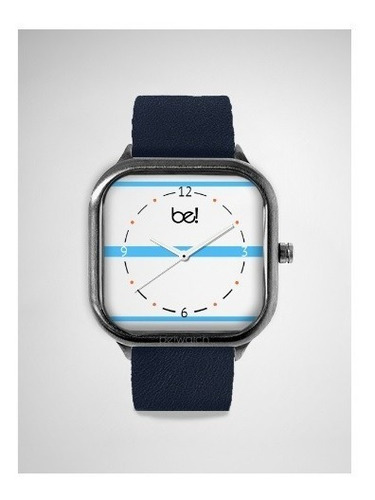 Relogio Náutico Bewatch Oficial Pulseira Couro Azul Navy