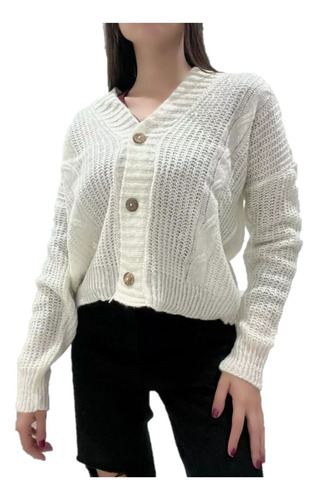 Cardigan Sweater Con Botones Tejido Premium Nueva Temporada