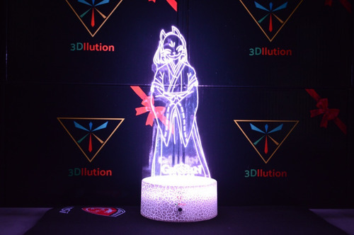 Lampara Mesa 3d Miko Kizari Genshin Impact Base Agrietada
