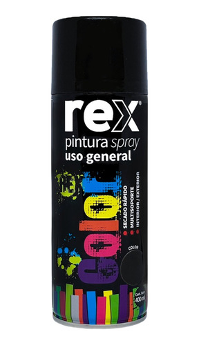 Pintura Spray General Color Negro Mate 400 Ml Rex 60015