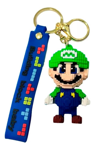 Llavero Mario Bross Colores Luigi 3d En Silicona 3 Piezas