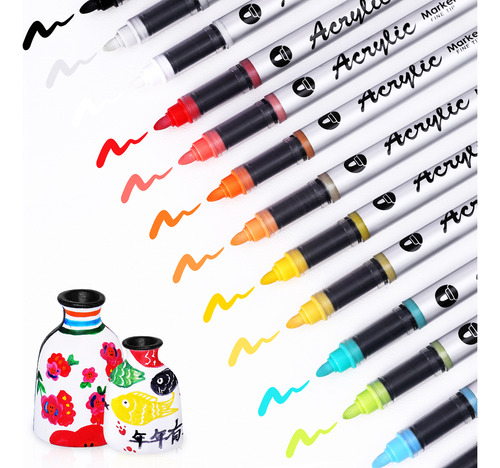 Set De Bolígrafos Y Rotuladores Acrílicos De 100 Colores
